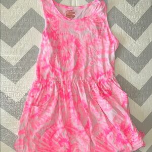 Pink Tie-Dye Sleeveless Dress with pockets girls XXL ( 16/18)